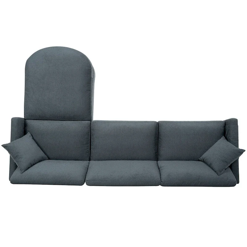 108 Modern Fabric Sectional Sofa with Ottoman and Pillows