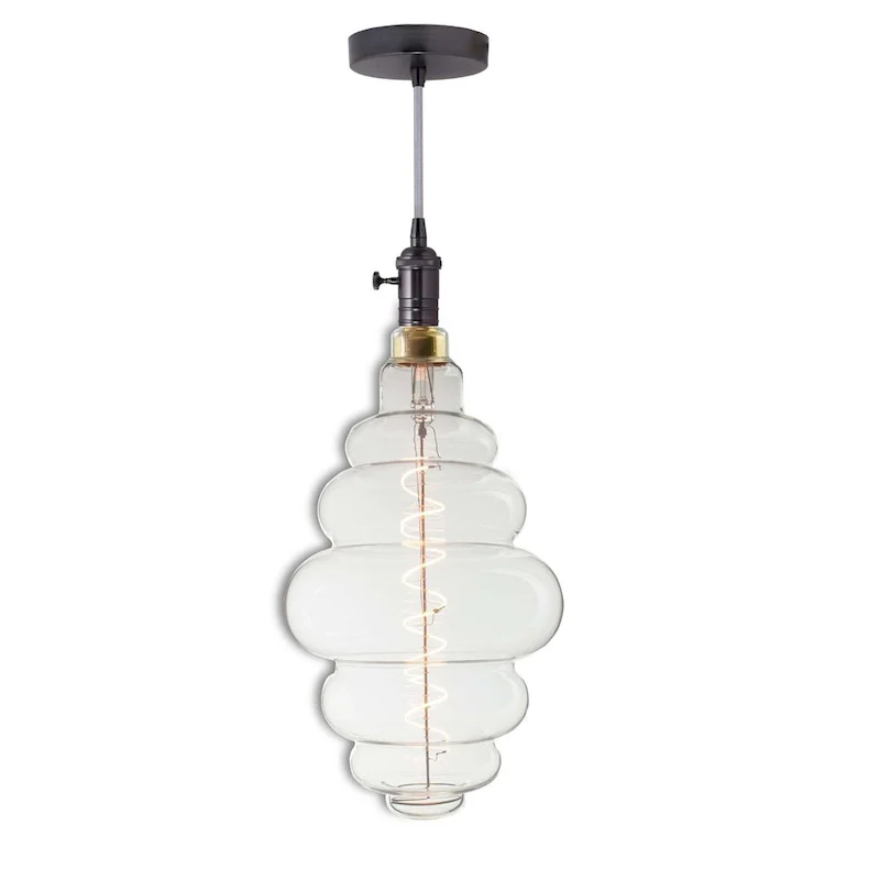 Bulbrite LED Grand Bulb and Pendant Kit of (1) 4 Watt Clear Glass 15  Beehive Shaped Bulb