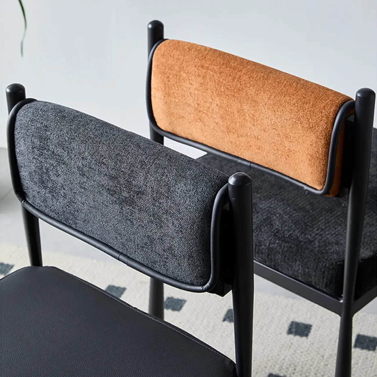 Mid-Century Modern Linen Upholstered Dining Chair