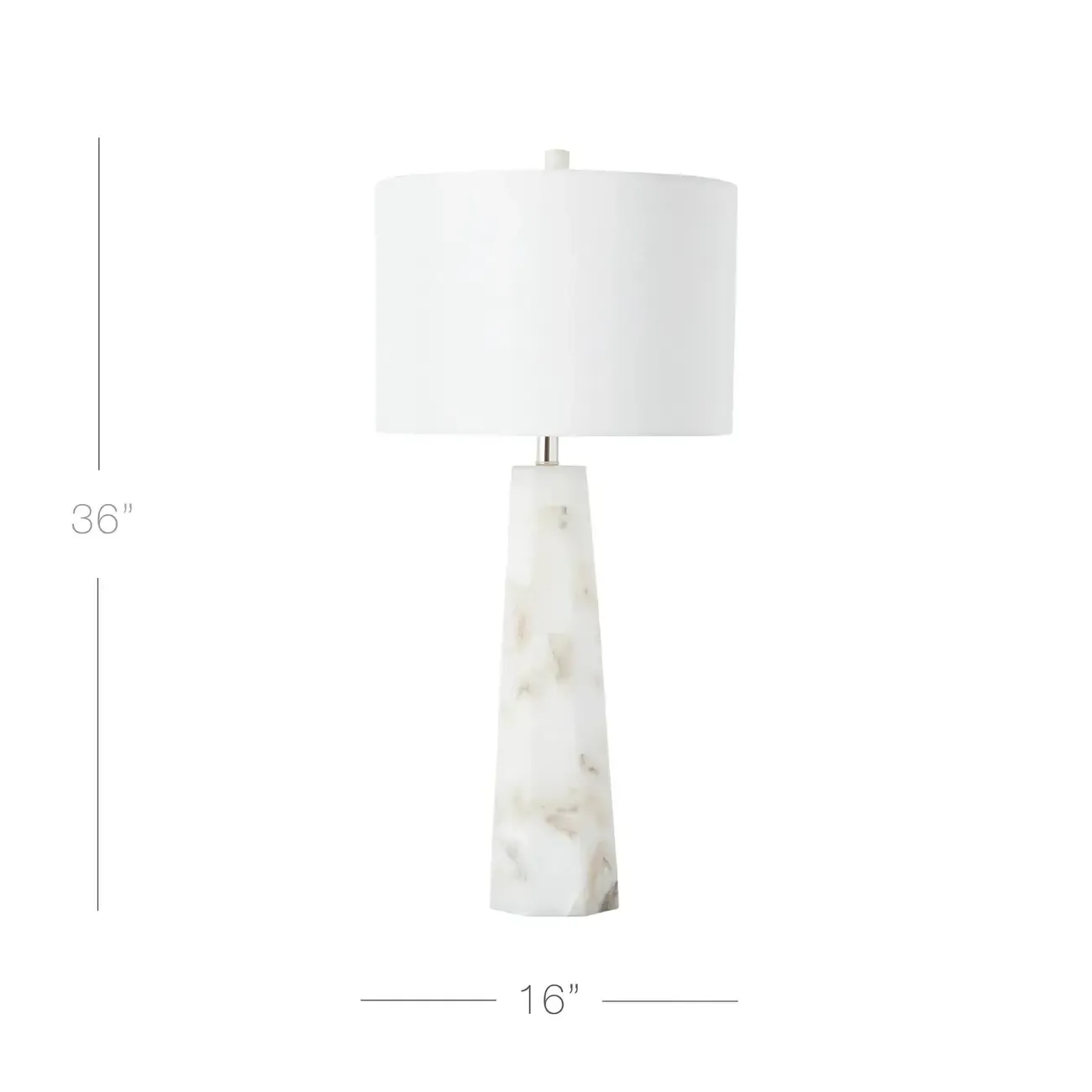 Modern Marble Alabaster Table Lamp with Linen Shade