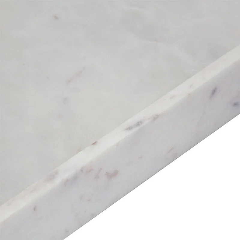 A&B Home Rectangular Marble Tray - White