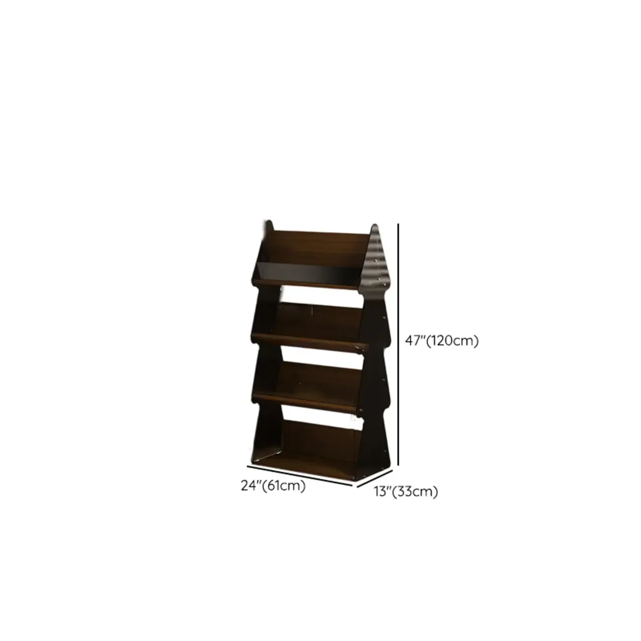 Wood Tree-shaped Vertical Open Back Display Bookcase