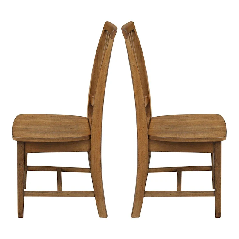 Solid Wood Mission Dining Side Chairs, Set of 2