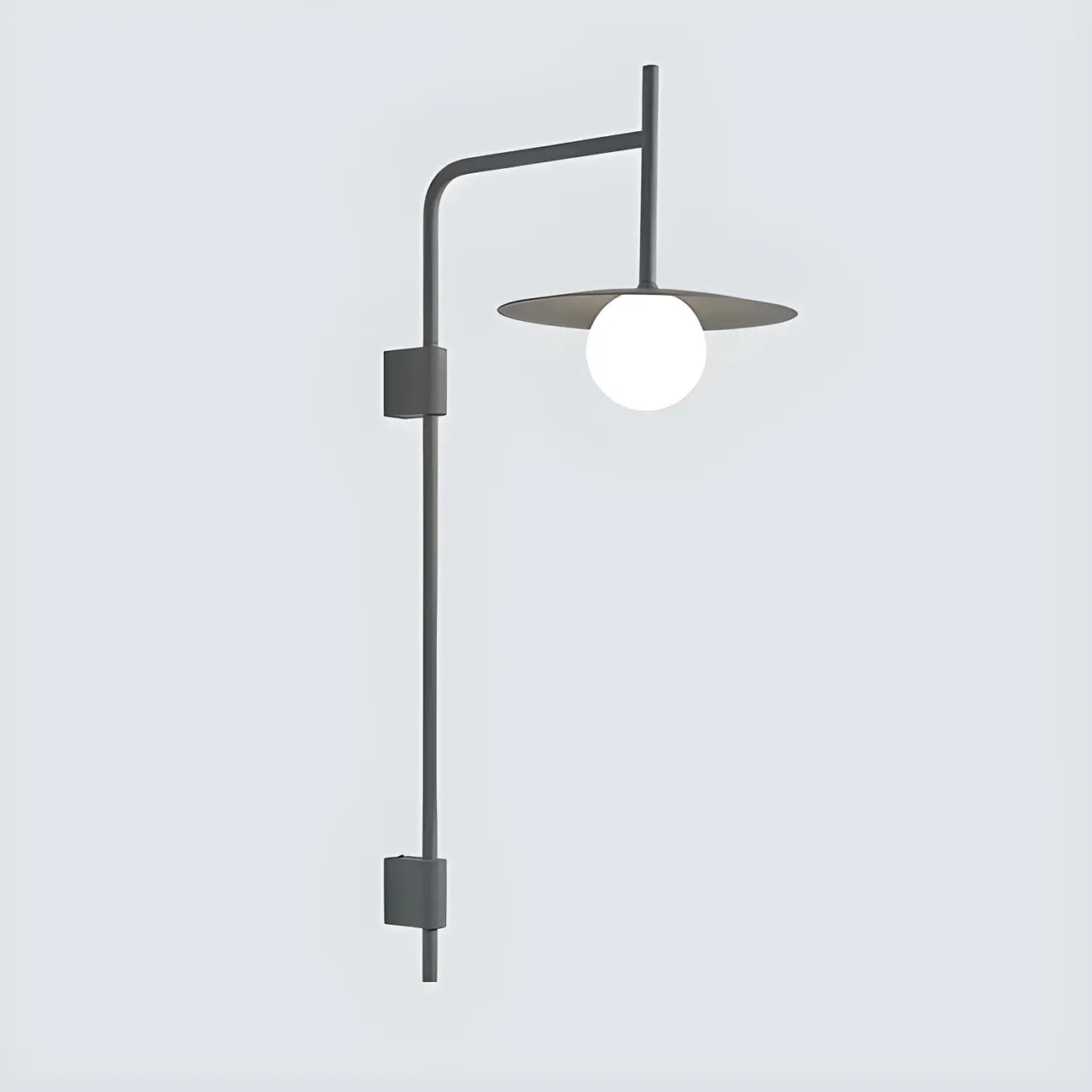 Industrial Frosted Glass Metal Globe Black Wall Sconce