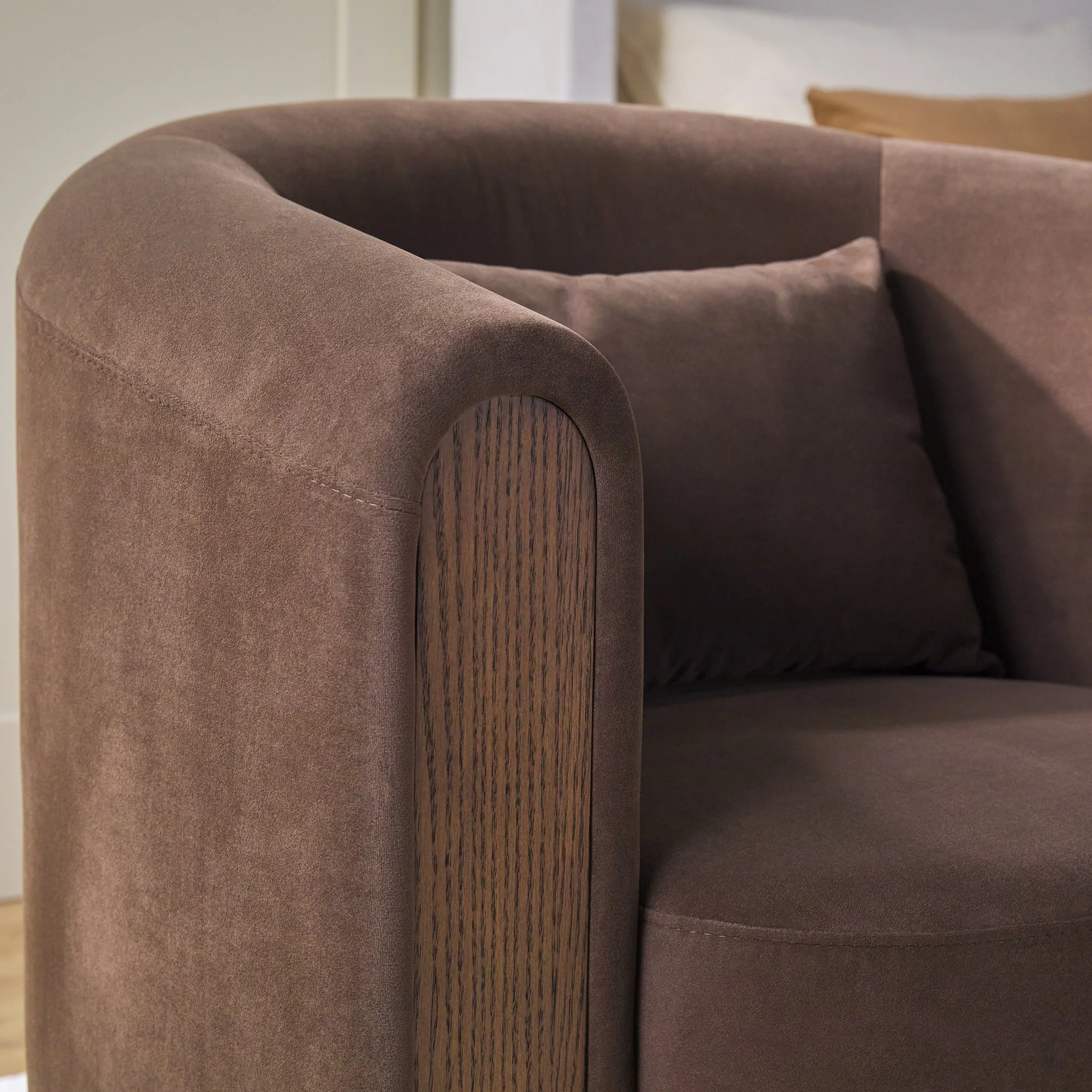 Chantelle Modern Upholstered Swivel Barrel Accent Chair