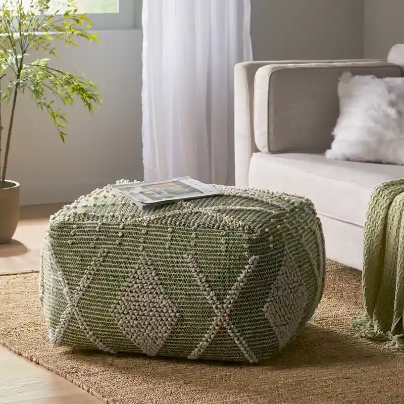 Brinket Boho Cube Yarn Pouf by Christopher Knight Home