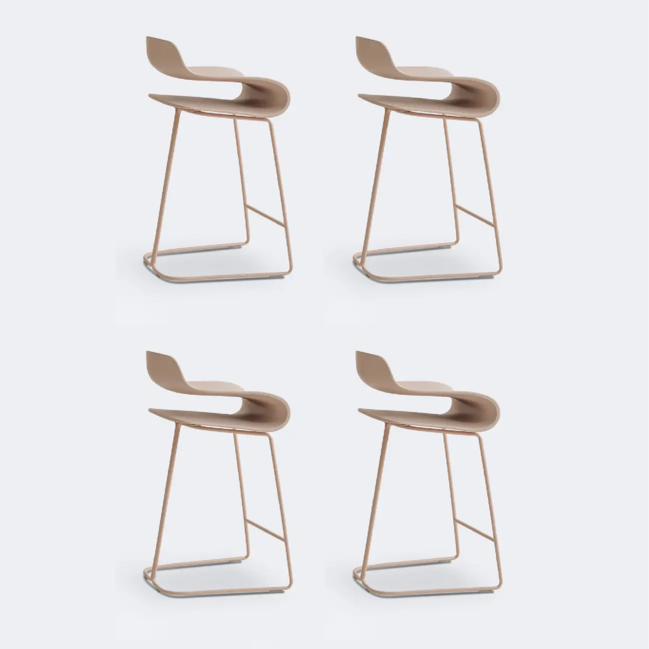 Industrial Plastic Steel Frame Low Back Armless Bar Stool