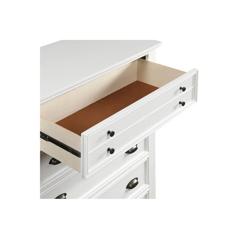 Leo 6 Piece White Modern Panel Bedroom Set