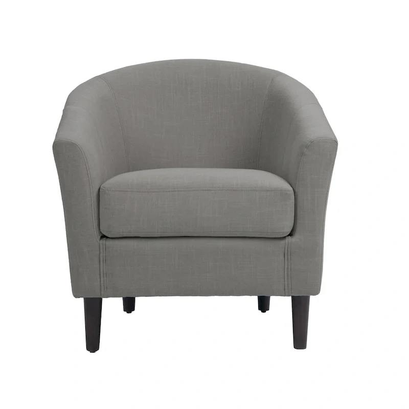 2 Set Modern Linen Barrel Accent Chairs Club Armchair