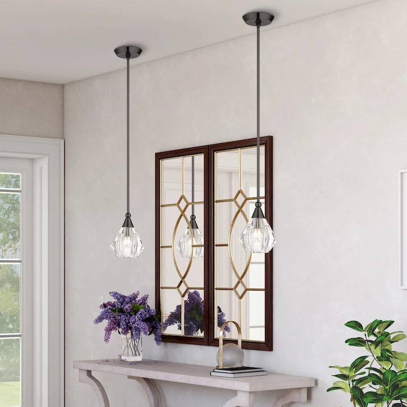 Livex Lighting Brussels Single Light 7  Wide Crystal Mini Pendant