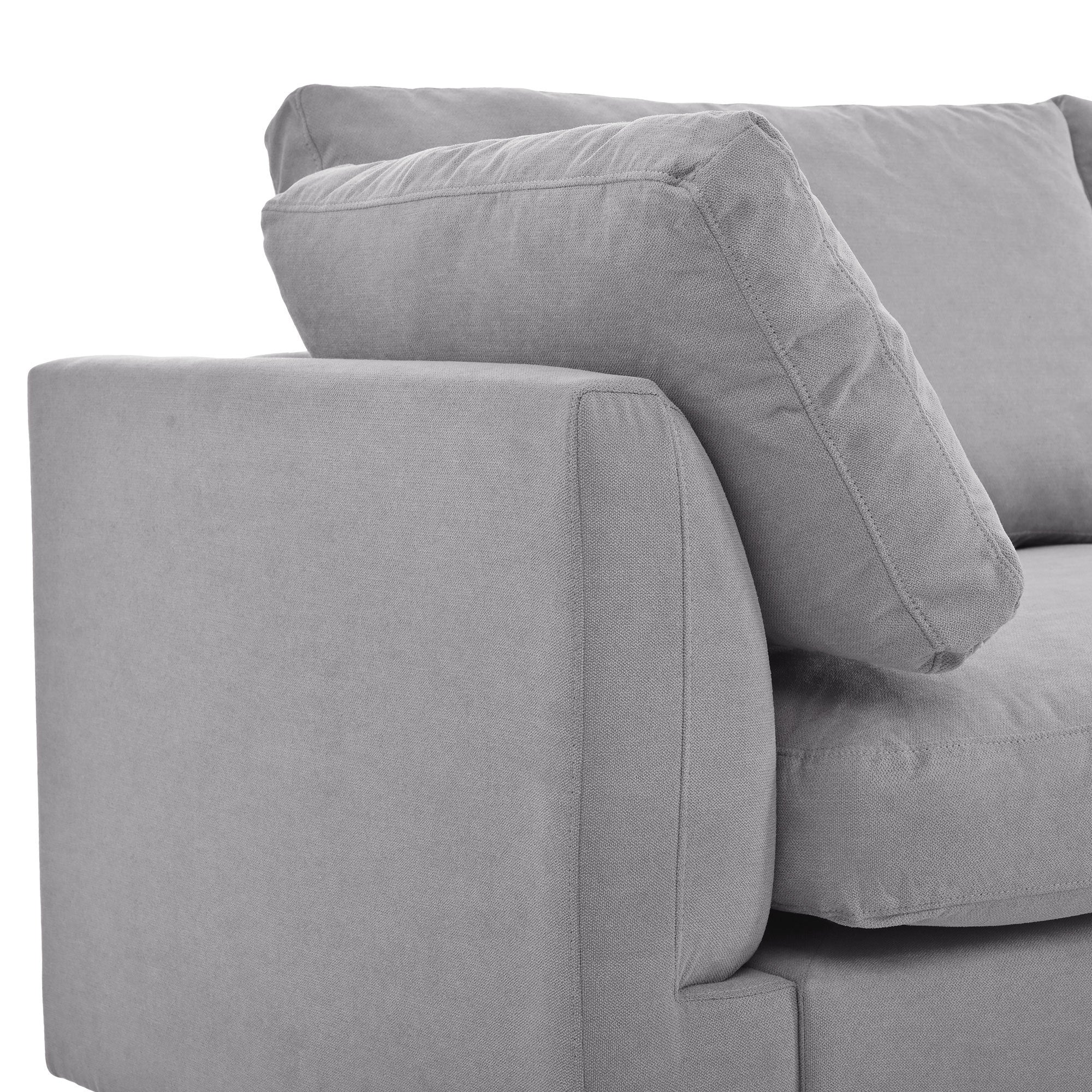 Walker Edison | Grey Convertible Sectional Sofa with Reversible Chaise
