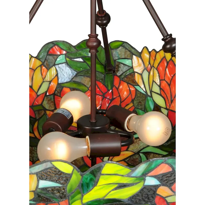 Meyda Tiffany Lamella 3 Light 20.25  Wide Hand-Crafted Pendant with