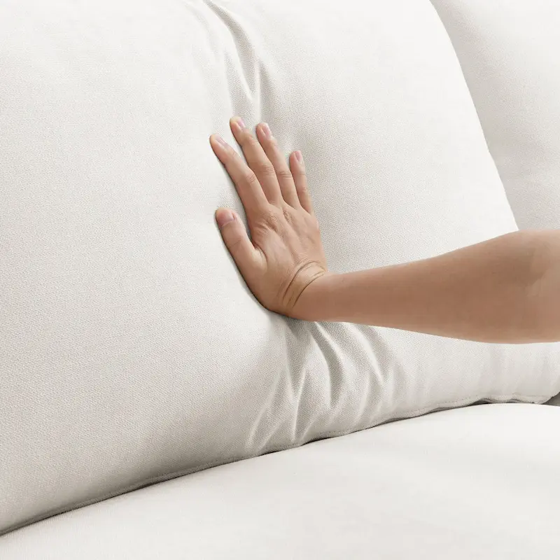 4-Seat Polyester L-Shaped Sectional Sofa with Convertible Ottoman