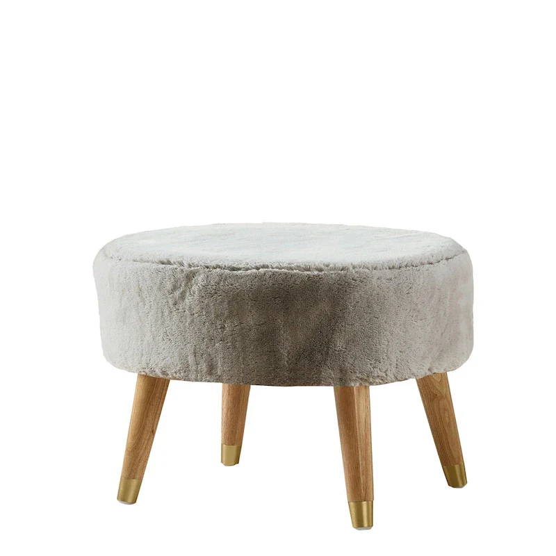 Serenta Heavy FauxFur Oval Ottoman