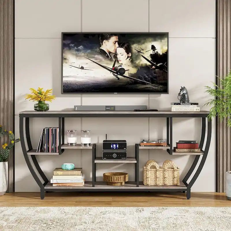 70.9 Inch Extra Long Console Table with Shelves,Sofa Console Table