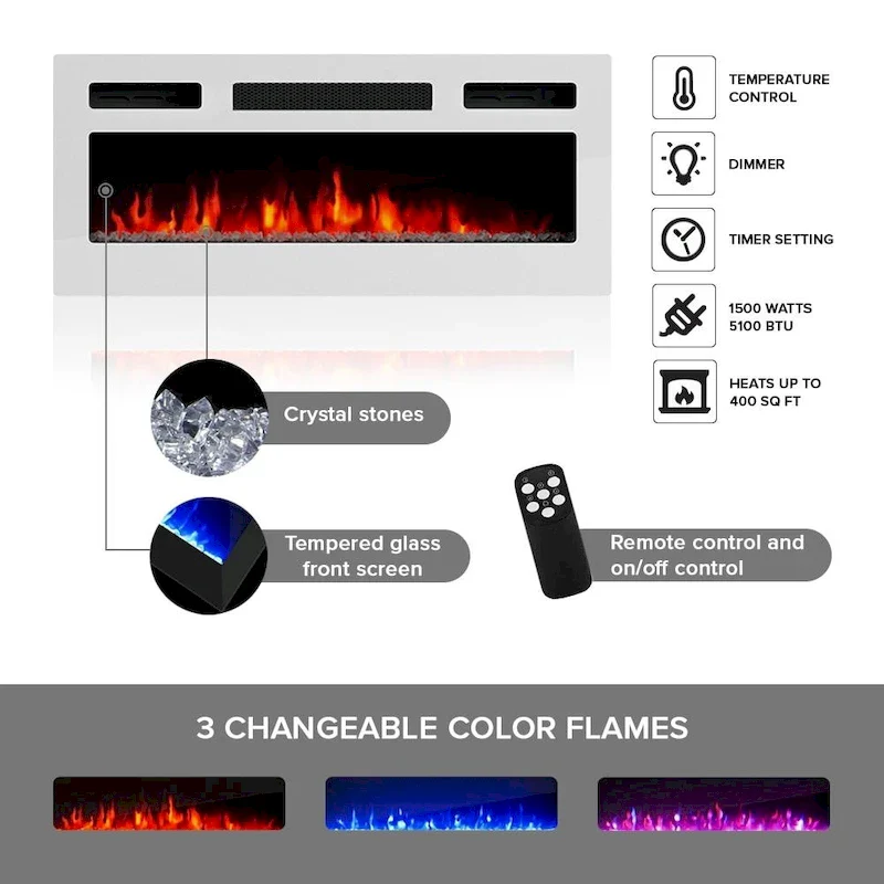 Shu WH-EF Electric Fireplace 71 TV Stand