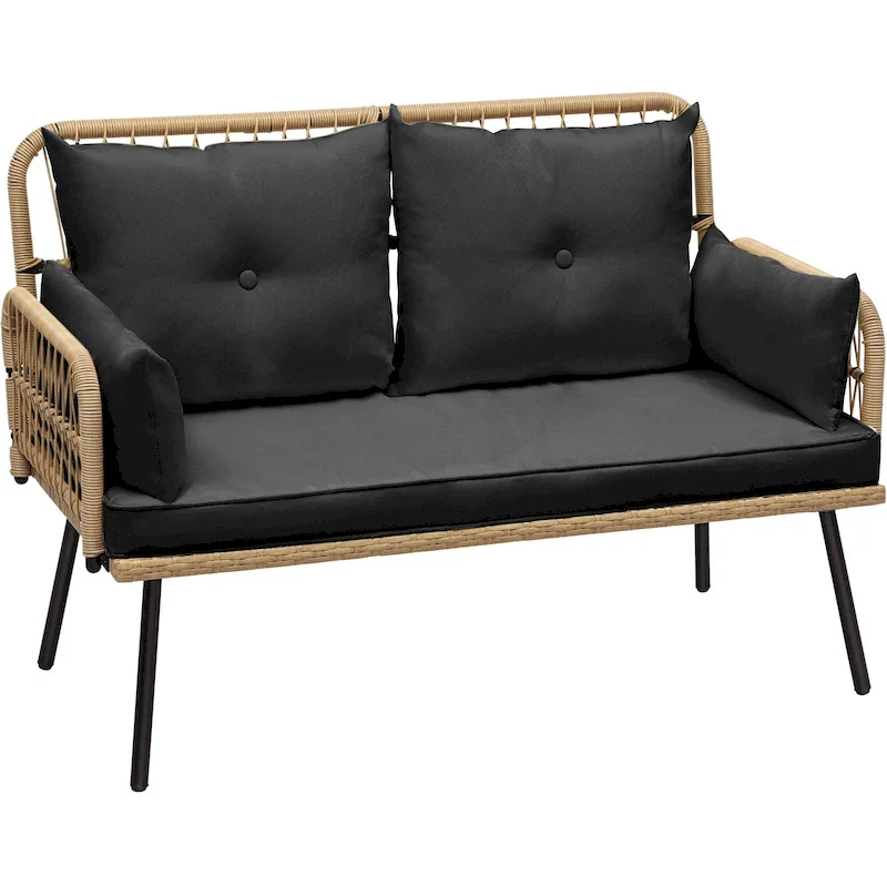 Moasis Outdoor Wicker Loveseat - L 45  x W 22  x H31