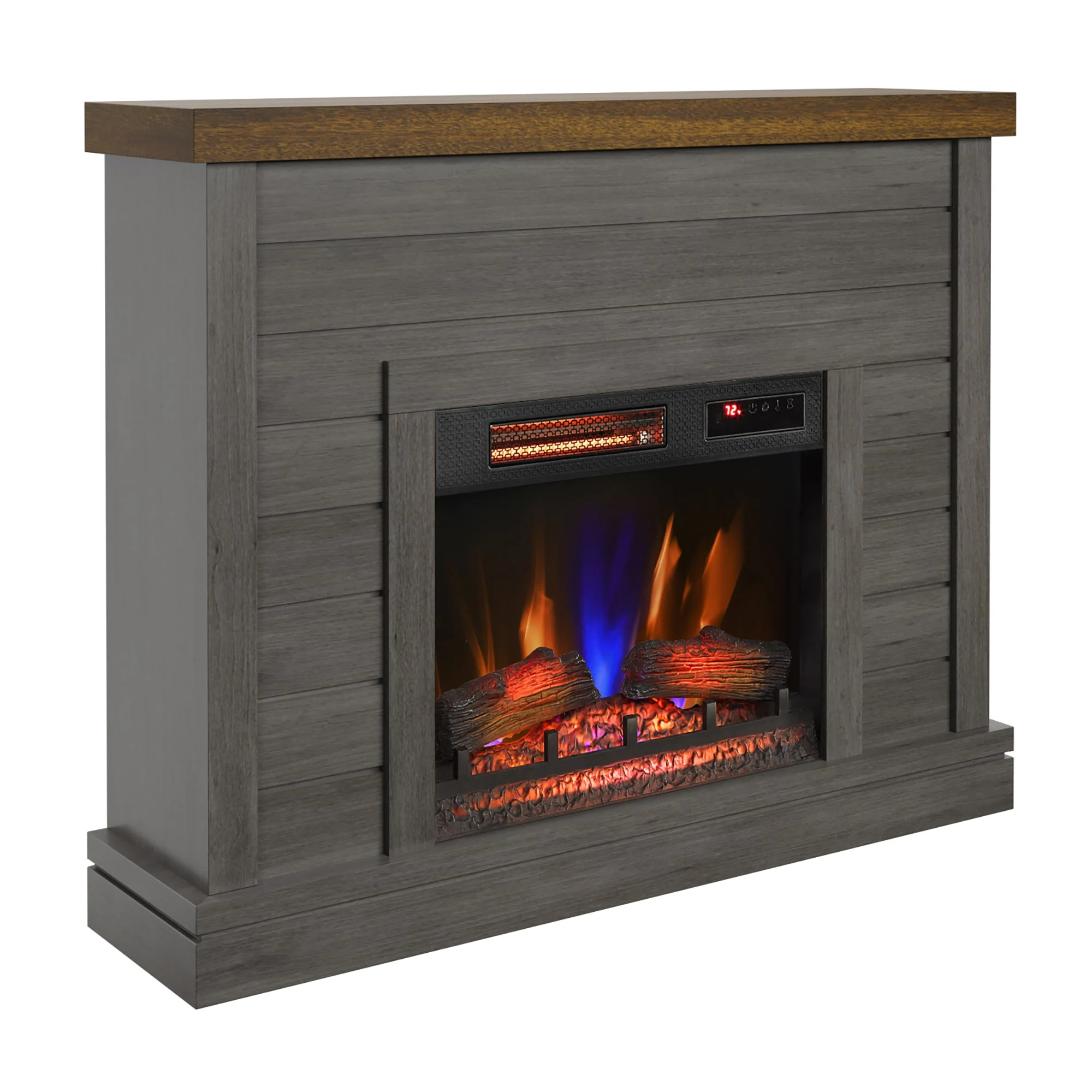 duraflame? Farmhouse Shiplap Electric Fireplace Wall Mantel