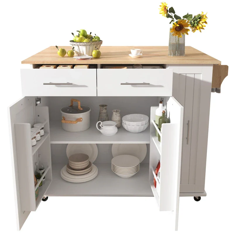 Kitchen Island With Drop Leaf(no include stool)