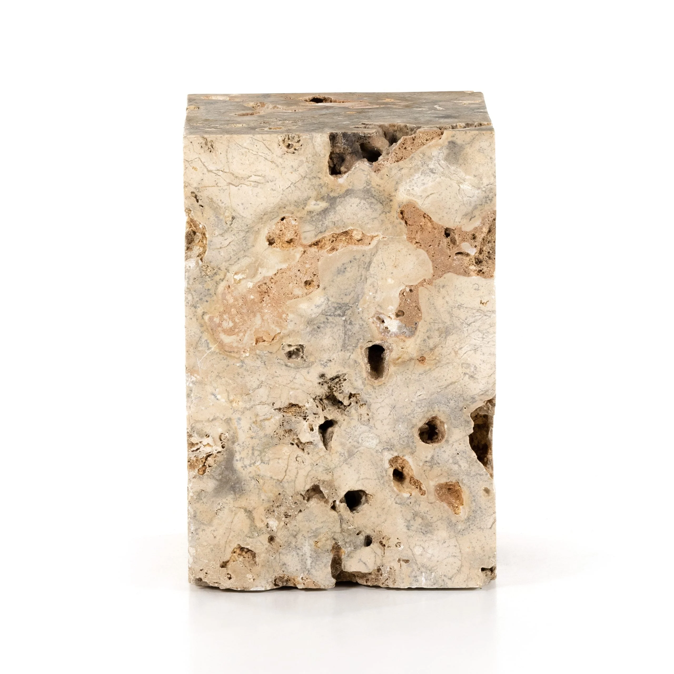 FAYDON END TABLE-ROMANO FOSSE TRAVERTINE
