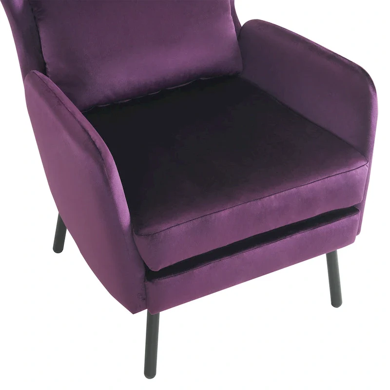 Stylish Wing Back Velvet Accent Chair by Christopher Knight Home