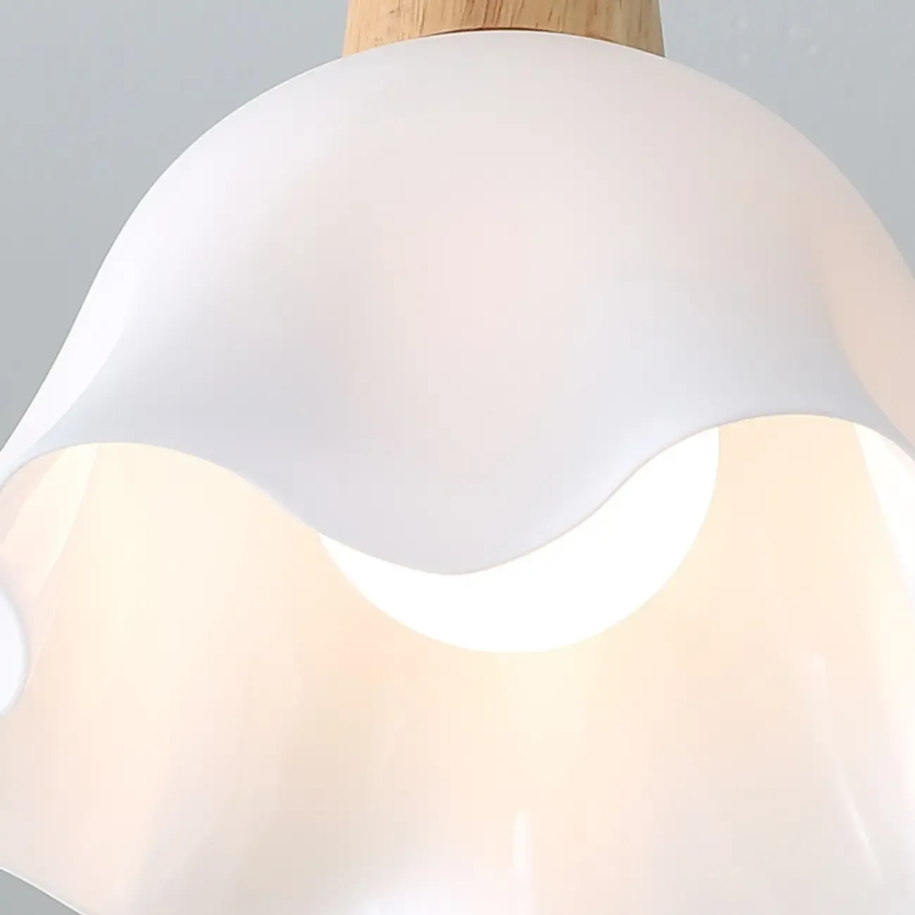 3 Lights Elegant Wooden Island Light with Acrylic Flower Shade