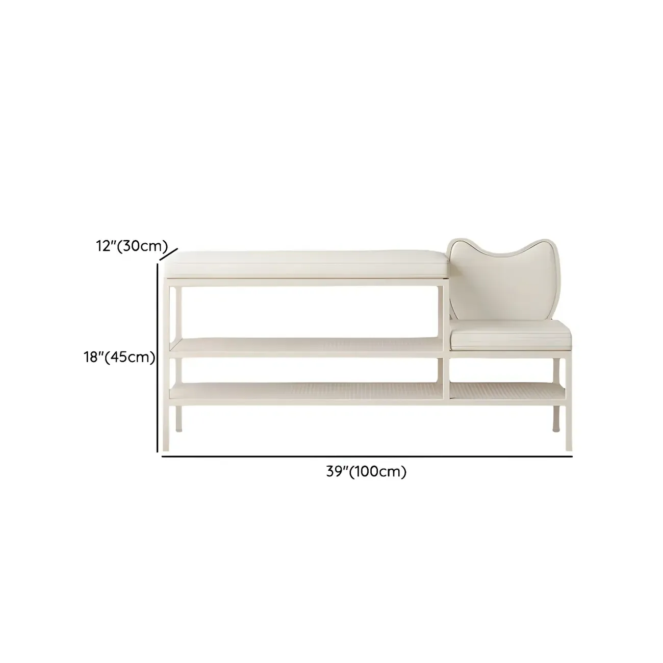 Elegant Oval Metal Cushioned Shoe Rack Bench
