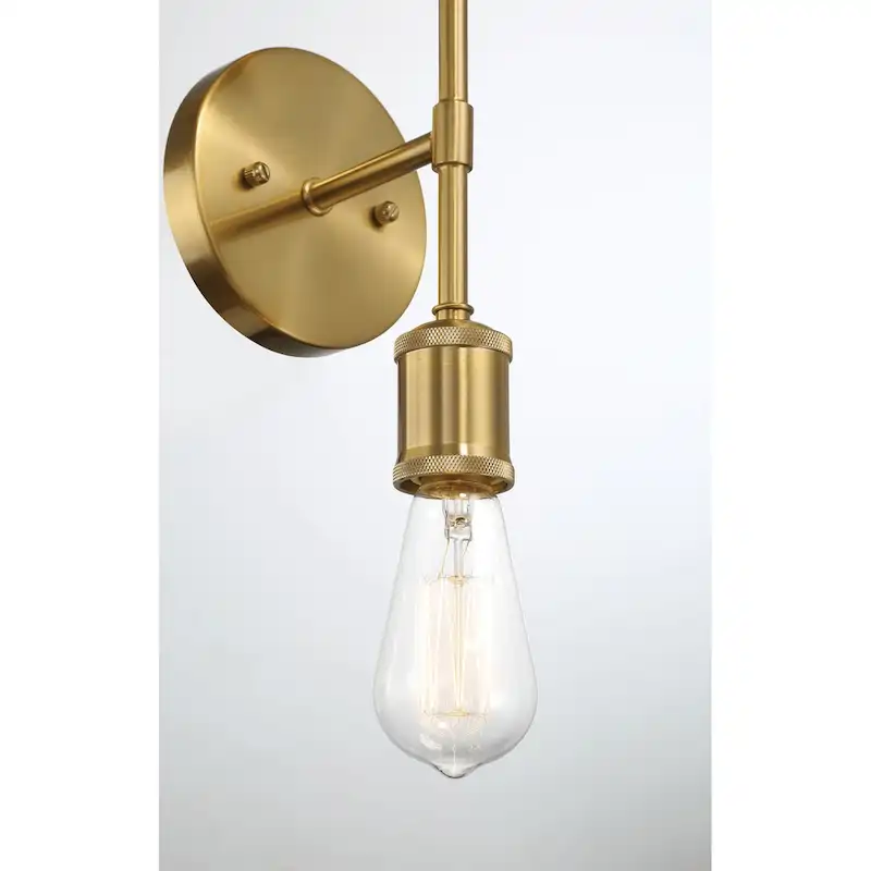 Double Lights Bathroom Wall Sconce - Clear Gold