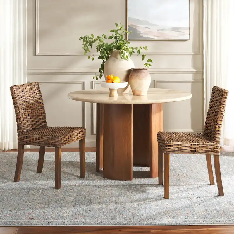 SAFAVIEH Luana Dining Unfinished Natural Wicker Dining Chair (Set of 2) - 19 x 22.5 x 34.5 - 19W x 23D x 35H