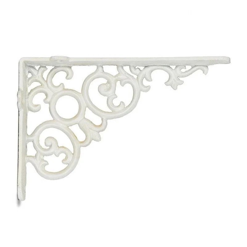 Set Of 2 Antique White Filigree Bracket