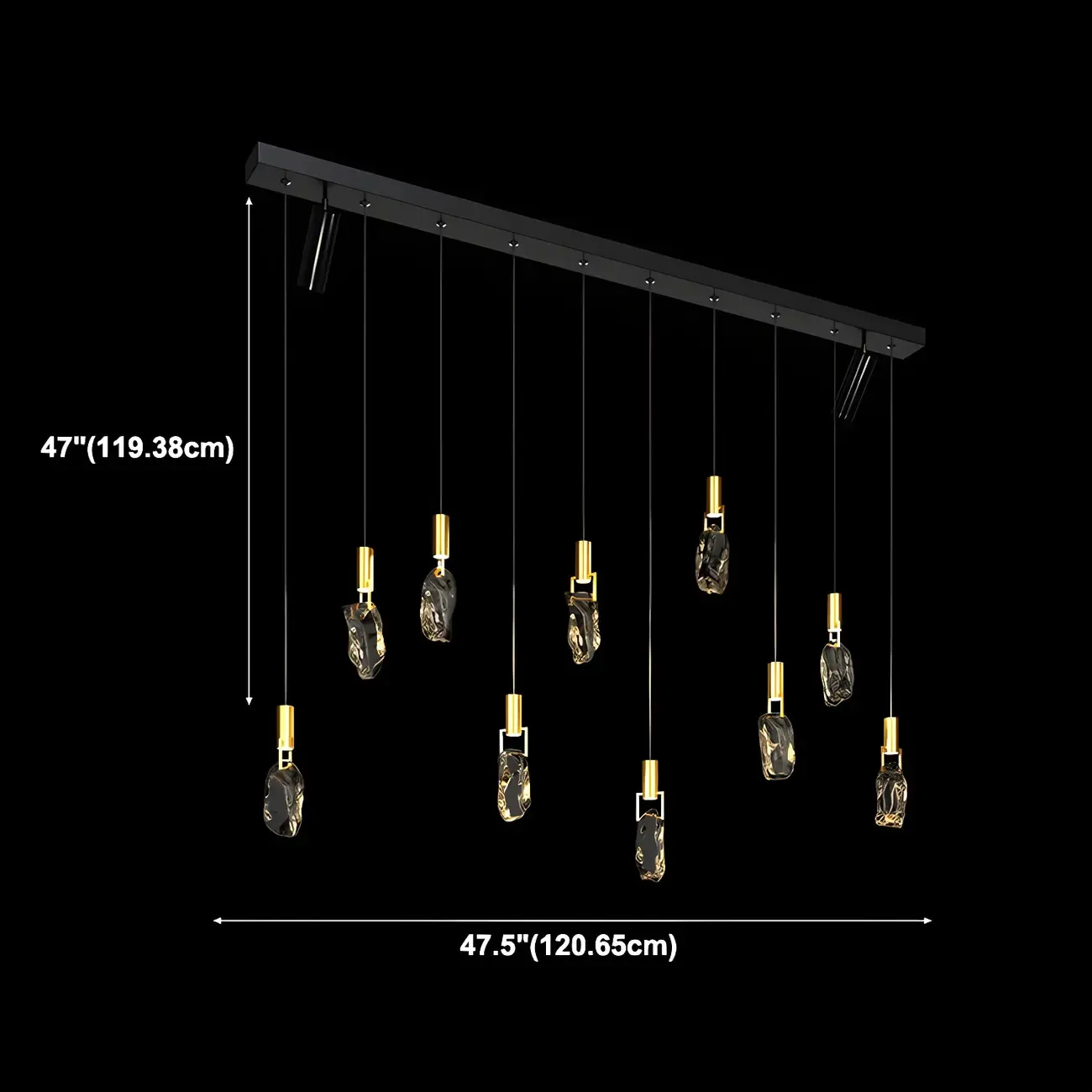 Modern Adjustable Crystal Linear Pendant Light
