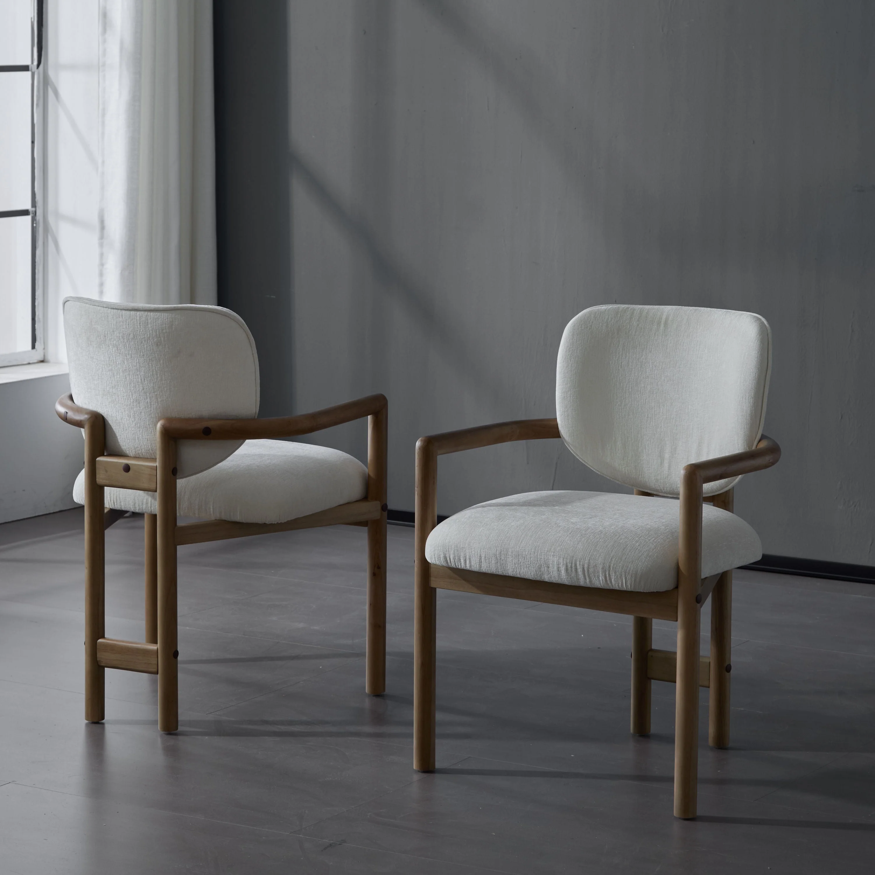 Walker Edison | Modern Wood Upholstered Dining Chairs Set of 2