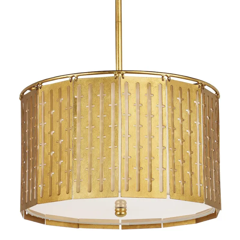 Currey & Company St. Albans 15  Gold 3-Light Pendant - 15.5 h x 15 dia.