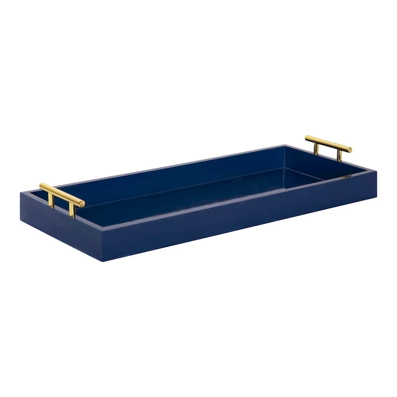 Kate and Laurel Lipton Narrow Rectangle Wood Accent Tray - 10x24