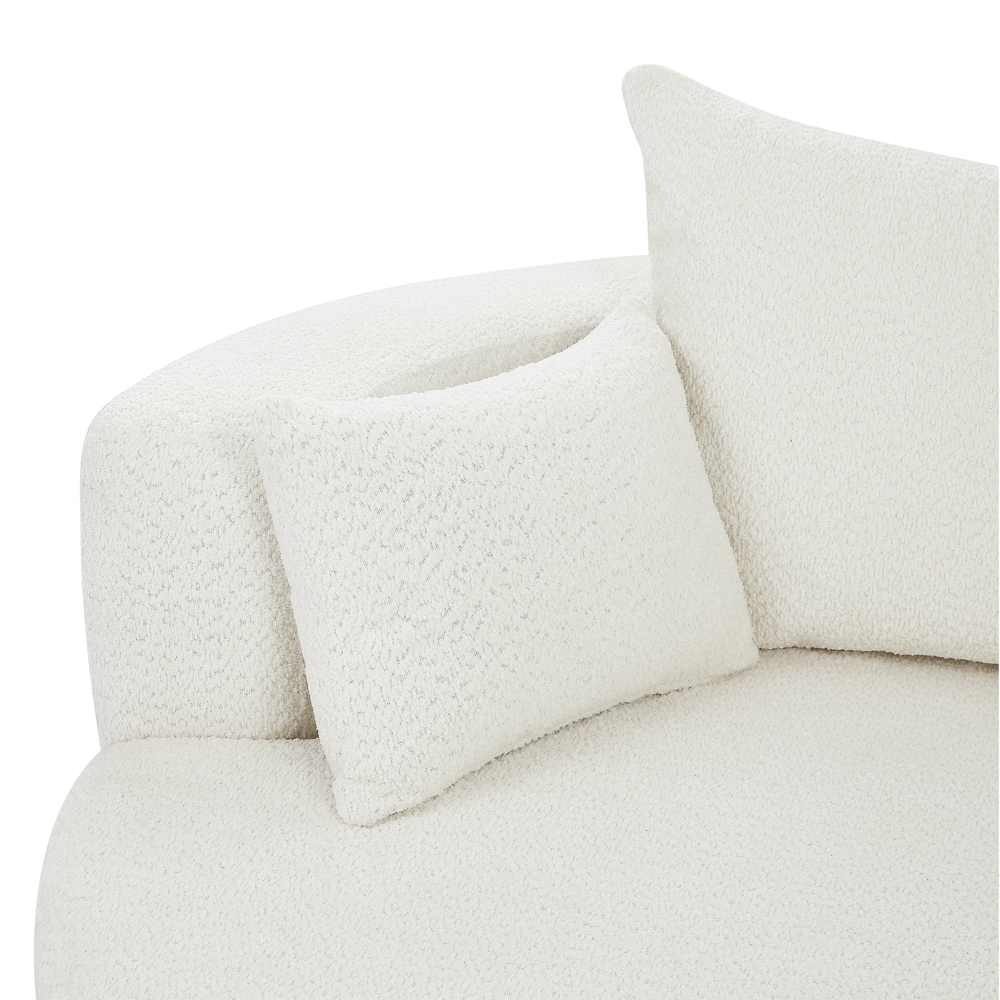 Walker Edison | 360¡ã Swivel Accent Round Sofa Chair with Pillows