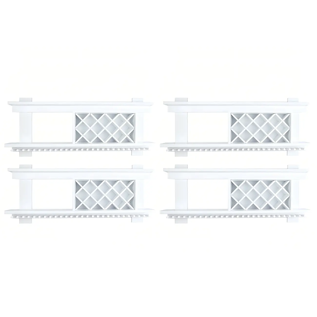 Pine Wooden Wall-Mounted Display Open Wine Bottle & Glass Rack