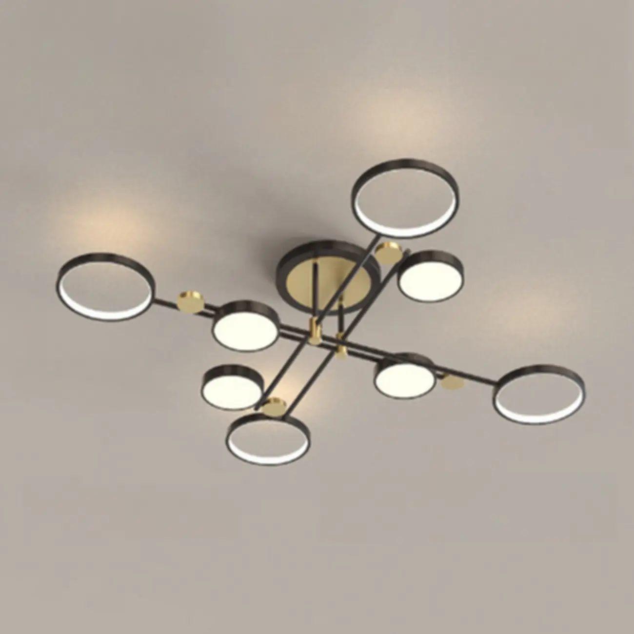 Modish Geometric Circular Dimmable Semi Flush LED Ceiling Light