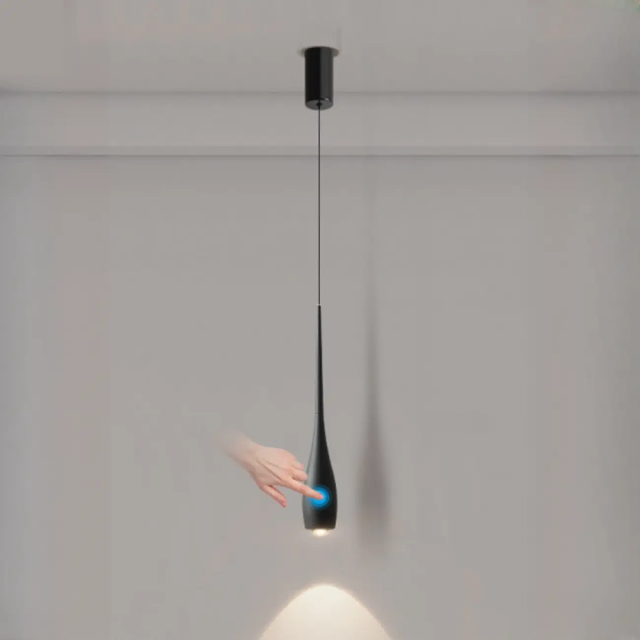 Modern Dimming Streamlined Metal Acrylic Pendant Light