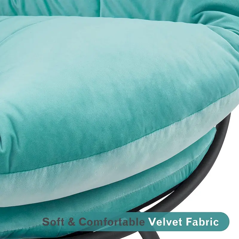 MCombo Gas Lift Swivel Papasan Chair with Height Adjustment, Velvet HQ405