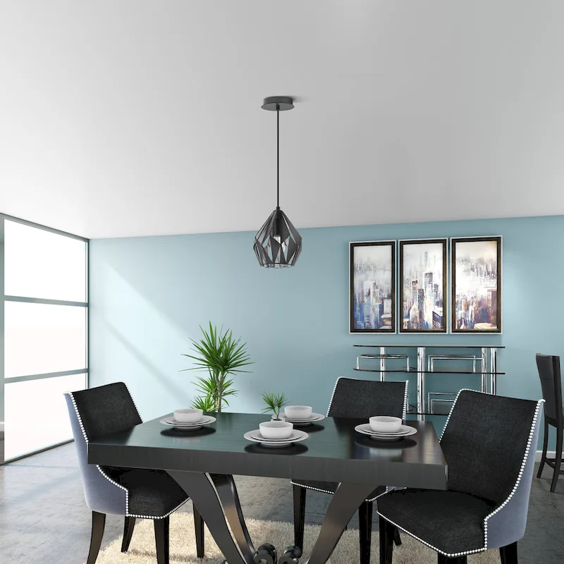 Eglo Carlton 3 Black and Silver 1-Light Geometric Pendant