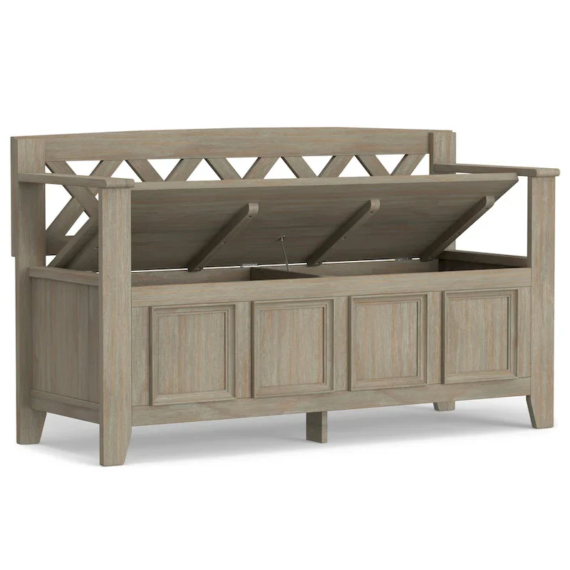 WYNDENHALL Halifax 48 inch Wide Solid Wood Transitional Entryway Bench - 48 Inches wide
