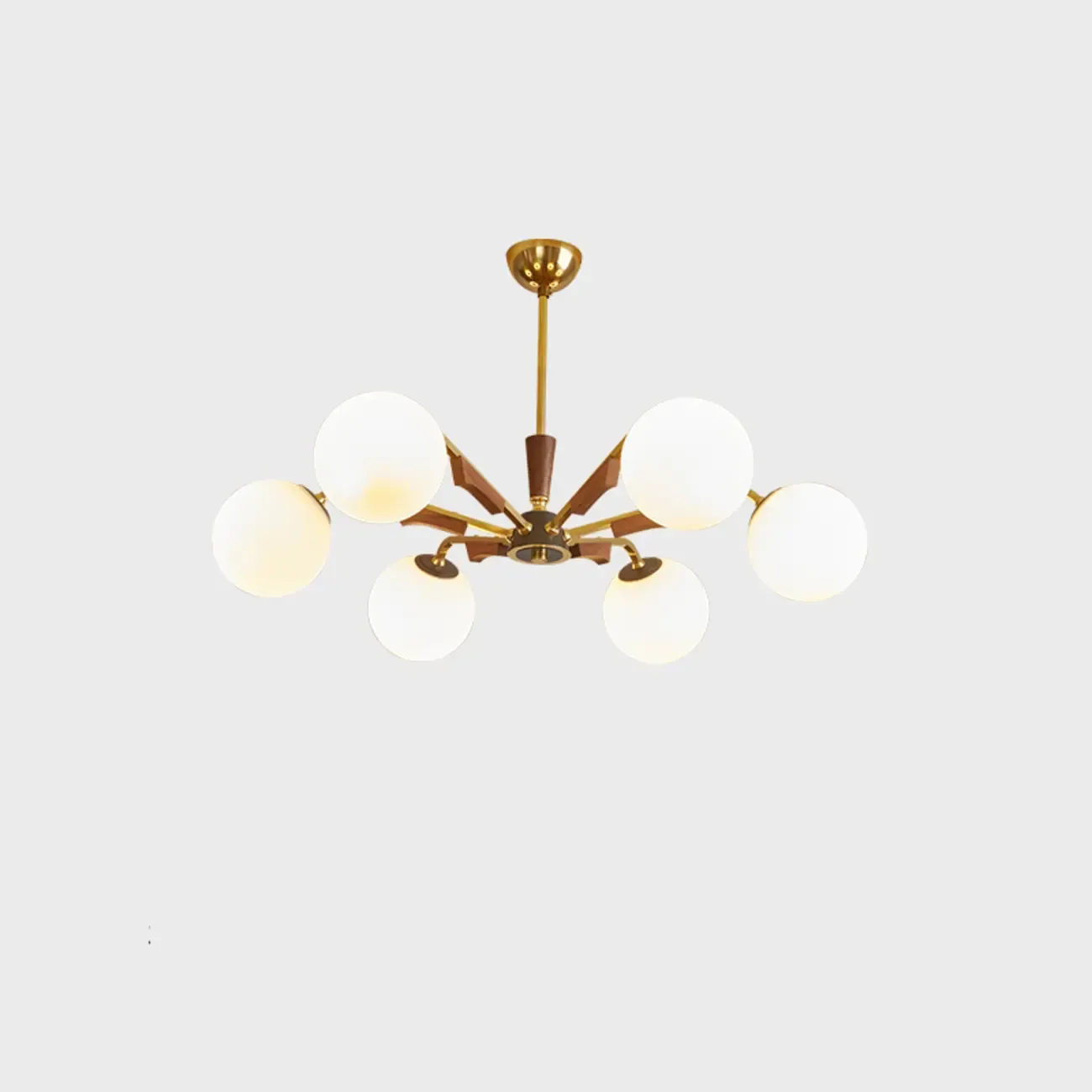 Modern White Glass Ball Chandelier with Adjustable Length