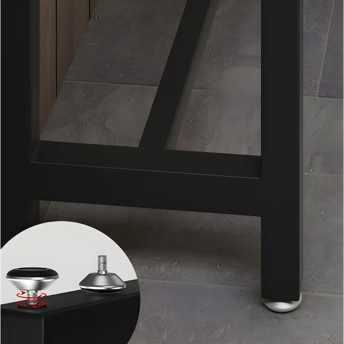 Rectangular Brown Tall Wood Bar Table Metal Base