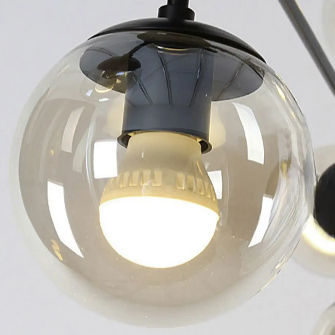 Multi-Light Modern Black LED Chandelier with Geometric Design