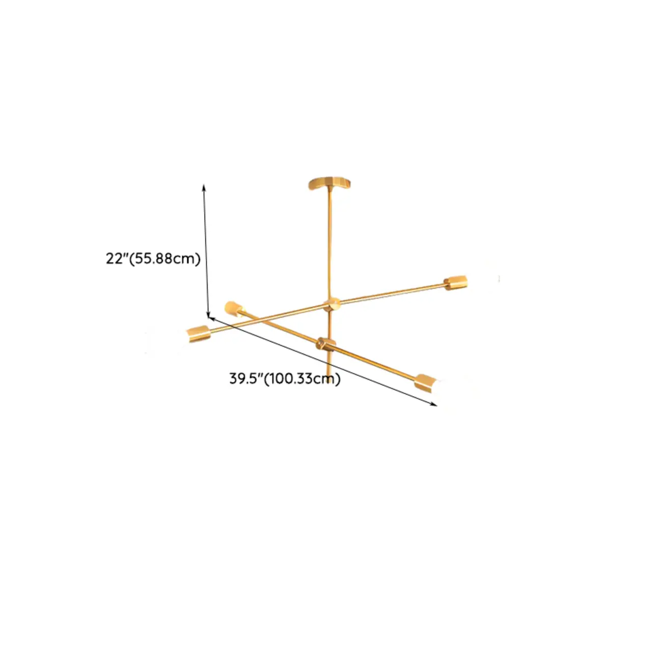 Gold Metal Modern 6 Lights Sputnik Chandelier