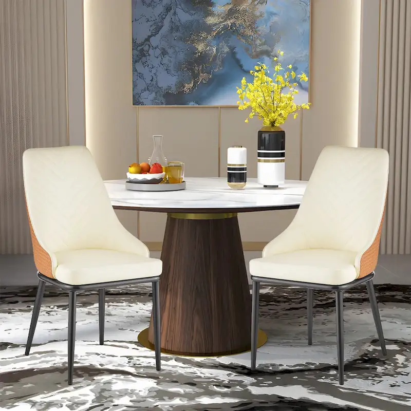 Faux Leather Upholstered Dining Chairs, Set of 4 - 18.1W x 21.3W x 36.6H