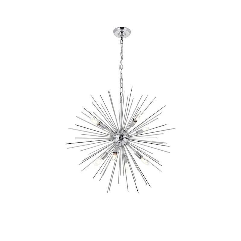 Timber 8 light Chrome Pendant