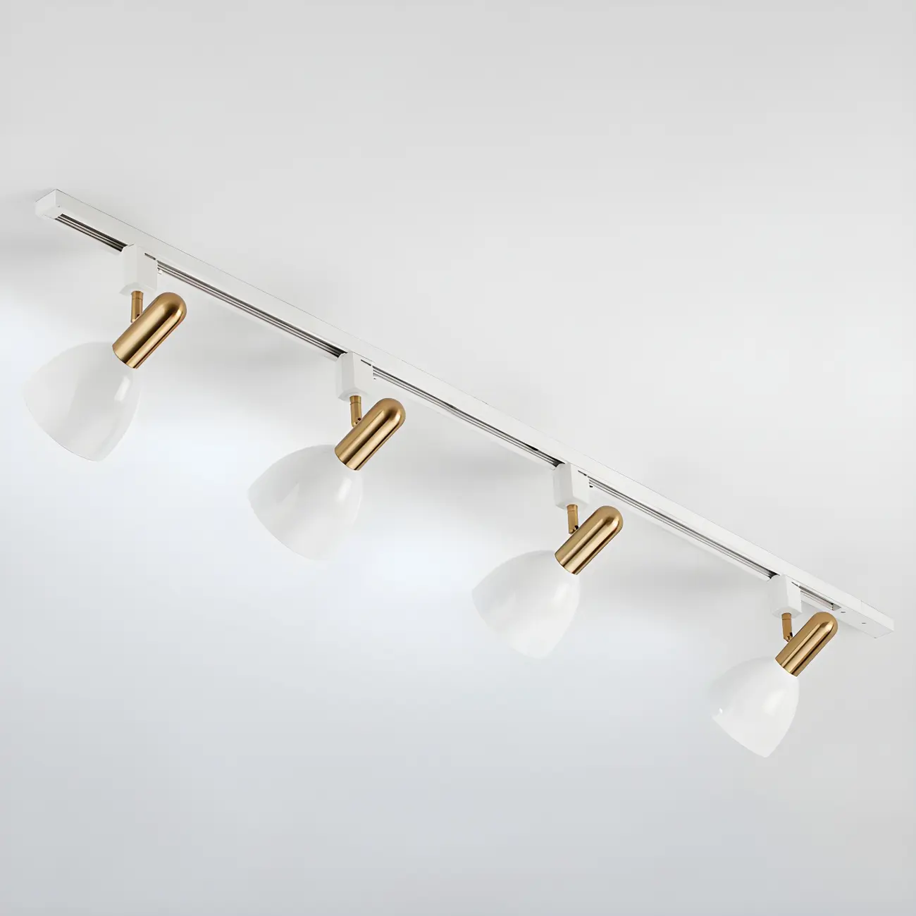 4-Light Modern Metal Dome Shade Slidable LED Track Light