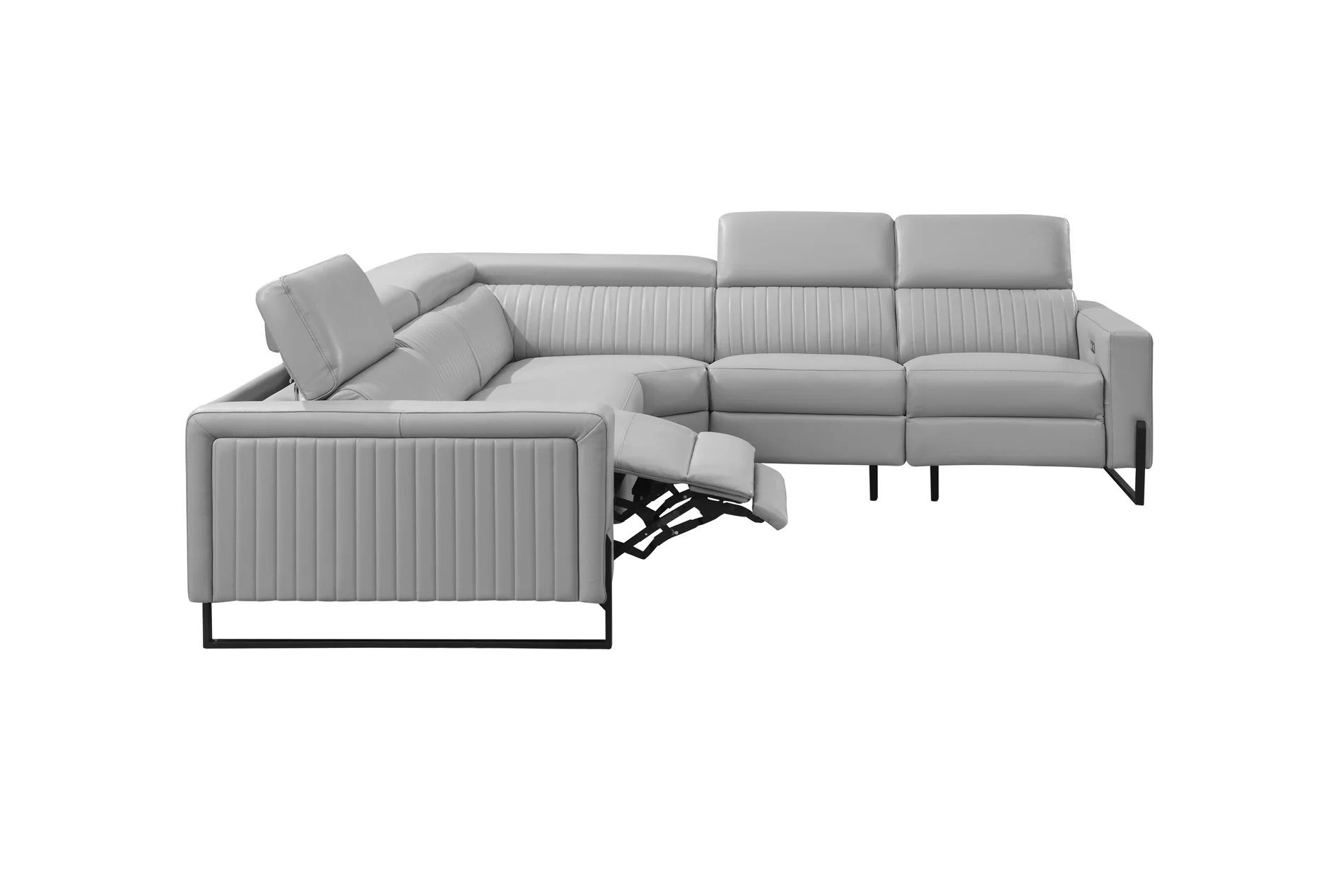 Cameron Leather Match Reclining Sectional