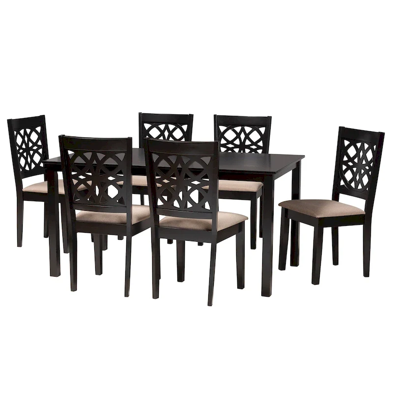 Abigail Modern styled Fabric and Wood Dining Set